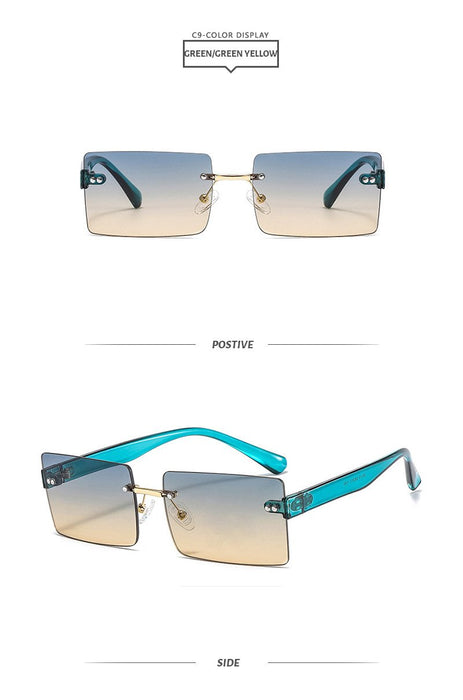 Square frameless color candy Sunglasses