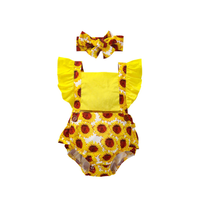 Sunflower false strap BODYSUIT