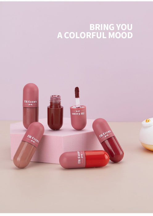 5-colour Mini capsule lip gloss non stick cup matte