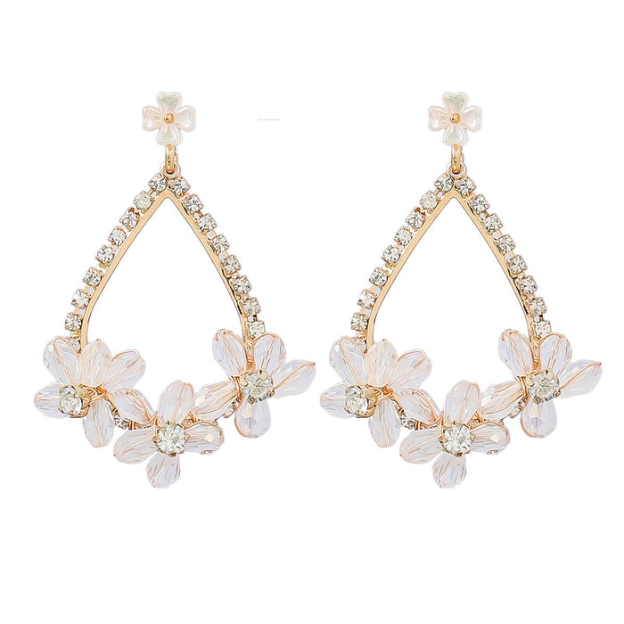 Fashion Exaggerated Geometric Floral Stud Earrings