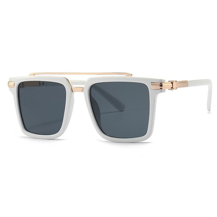 Men's and women's large frame square double beam Sunglasses