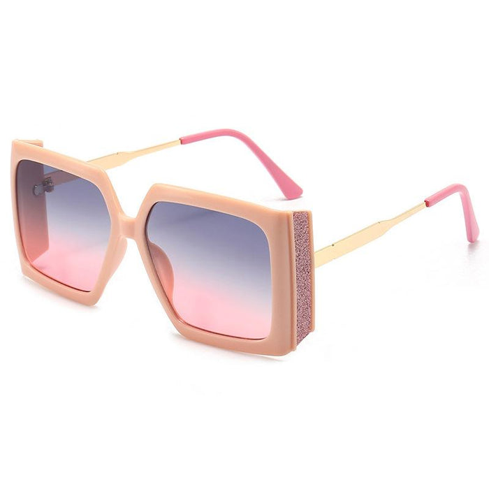 Square large frame Sequin light luxury Sunglasses