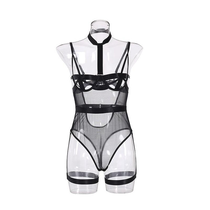 Women's Sexy Mesh Hollow One-piece Lingerie Bodysuit