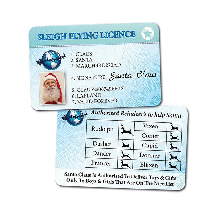 Creative Santa Claus Flight License Christmas Eve Driving Licence