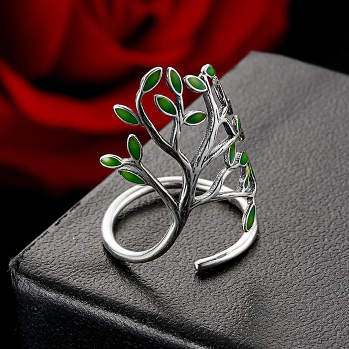 Original Fashion Personalized Tree Green Leaf Ring