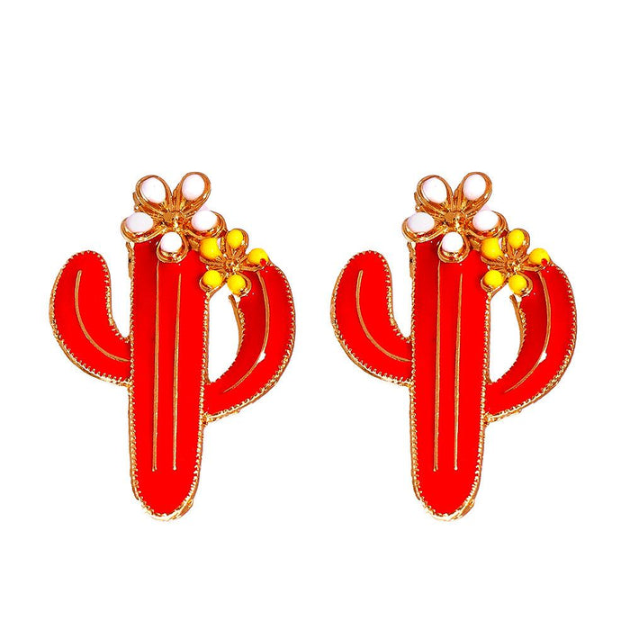 New Print Creative Cactus Fashion Female Earrings Accessories