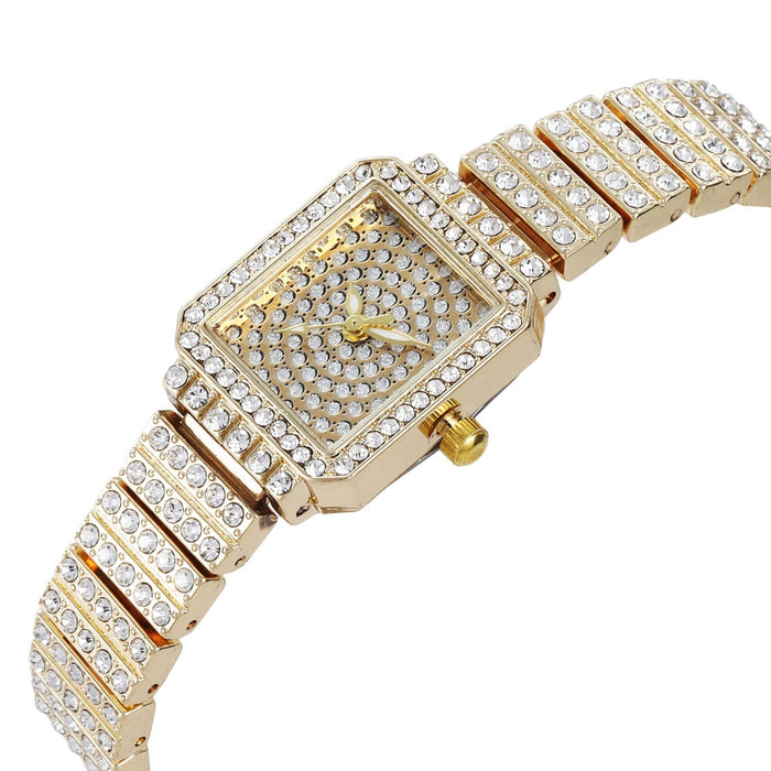 Women Watch Rhinestone Steel Quartz Fashion Wristwatch LLZ13883