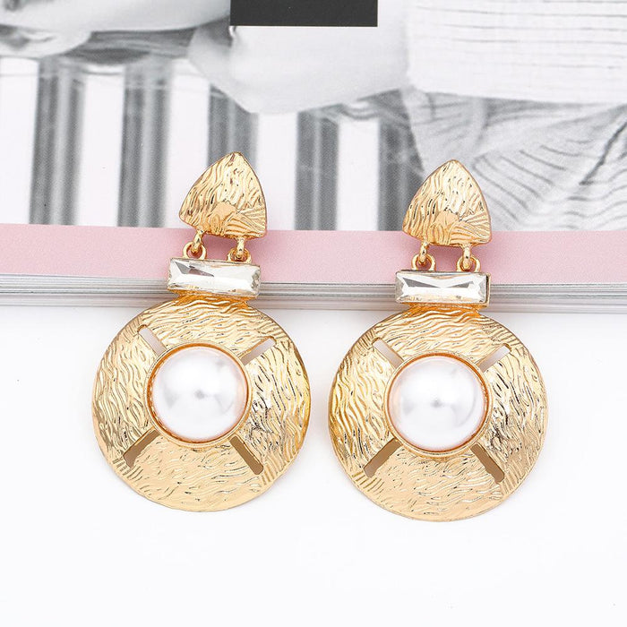 New Baroque Gold Round Female Earrings