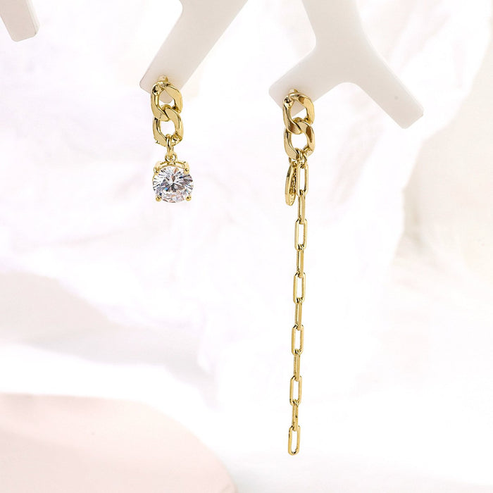 New Fashion Ladies Zircon Chain Earrings