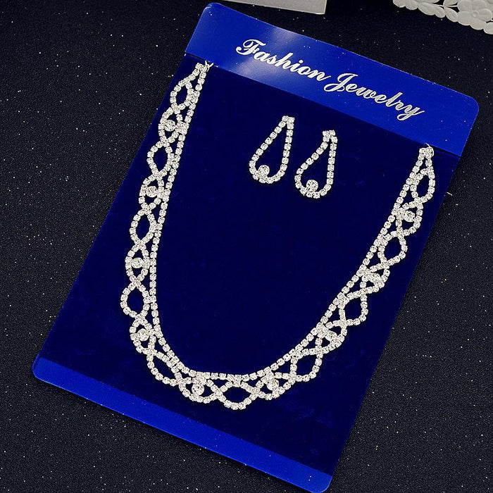 New Female Jewelry Rhinestone Necklace Set Accessories