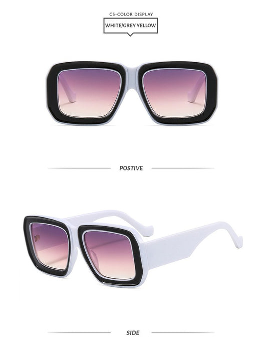 Fashion box contrast Sunglasses UV protection