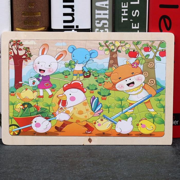 24 Pieces of Wooden Puzzle for Children