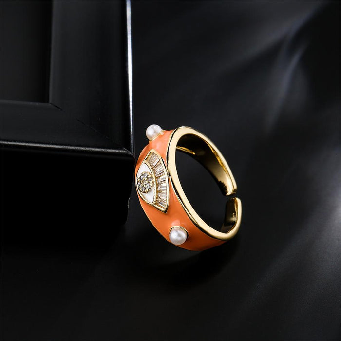 coloured Drip Zircon Statement Open Ring