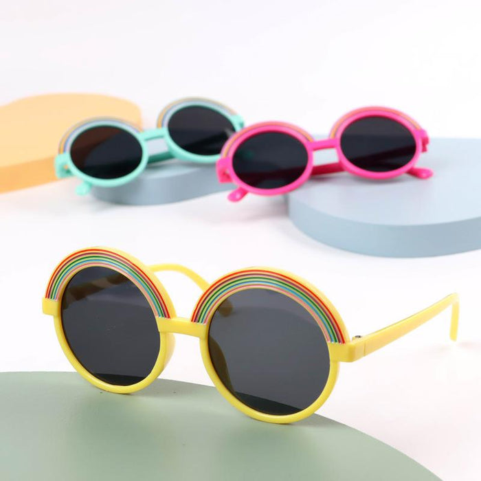 Children's sunglasses Fashion rainbow round frame anti ultraviolet