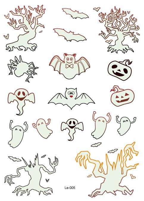 Multi-style Halloween Luminous Waterproof Disposable Funny Tattoo Stickers