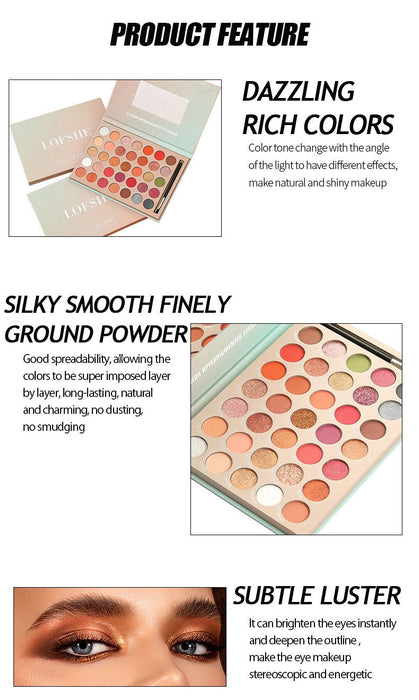 35 colour, bright, brush, eye shadow integrated disc.