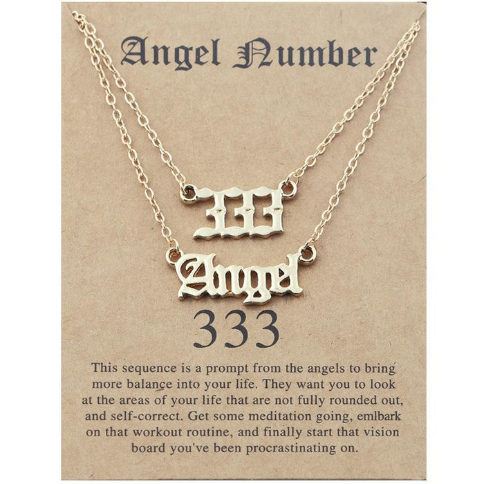 Angel Number Set Card Necklace