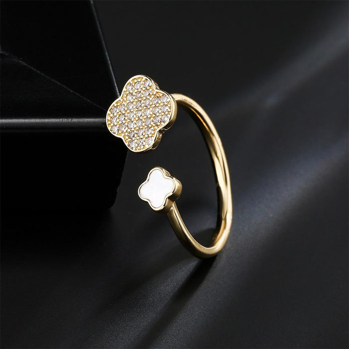 New Fashion Personalized Flower Geometric Opening Ring