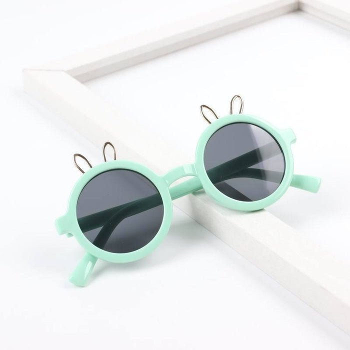 Children's Sunglasses lovely round frame rabbit ear glasses