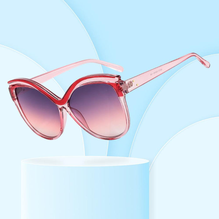 Large butterfly frame cat's eye women's colour Sunglasses