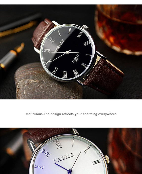 Yazole Watch Simple Style Quartz Watch Business Fashion Unique Leisure Leather Watches