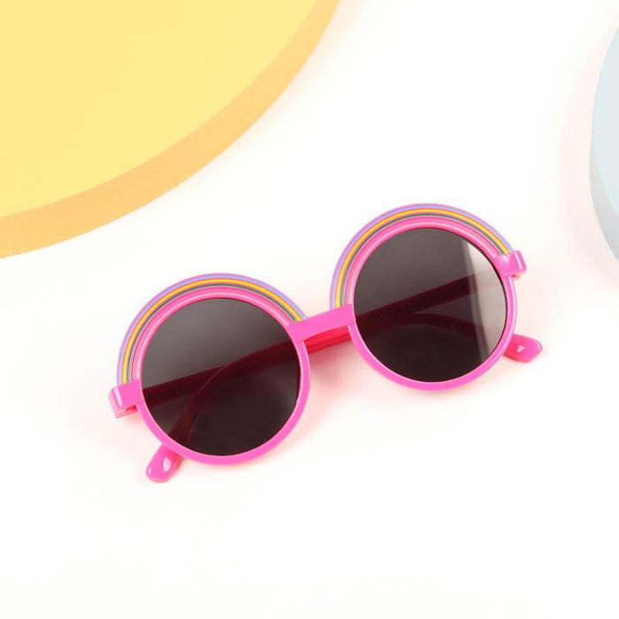 Children's sunglasses Fashion rainbow round frame anti ultraviolet