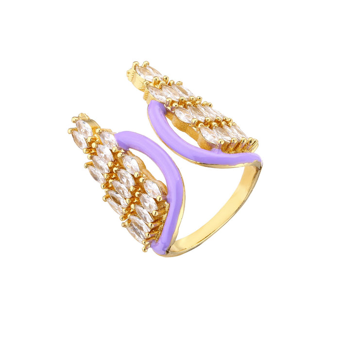 Micro Zircon Inlaid Color Oil Dripping Wing Ring