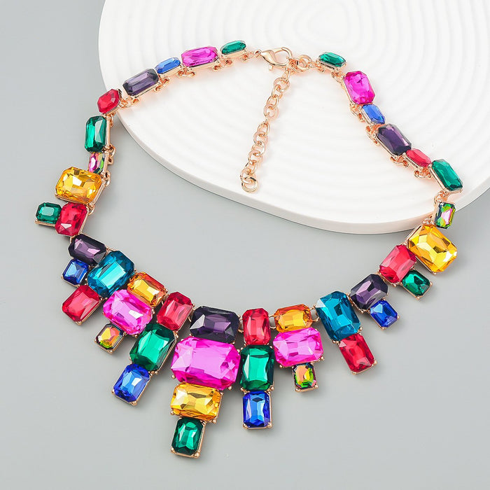 Women's Multicolour Rhinestone Alloy Clavicle Chain Necklace