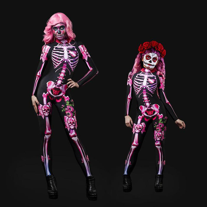 Halloween Costume Party Horror Skull Parent Dress Women's Jumpsuit