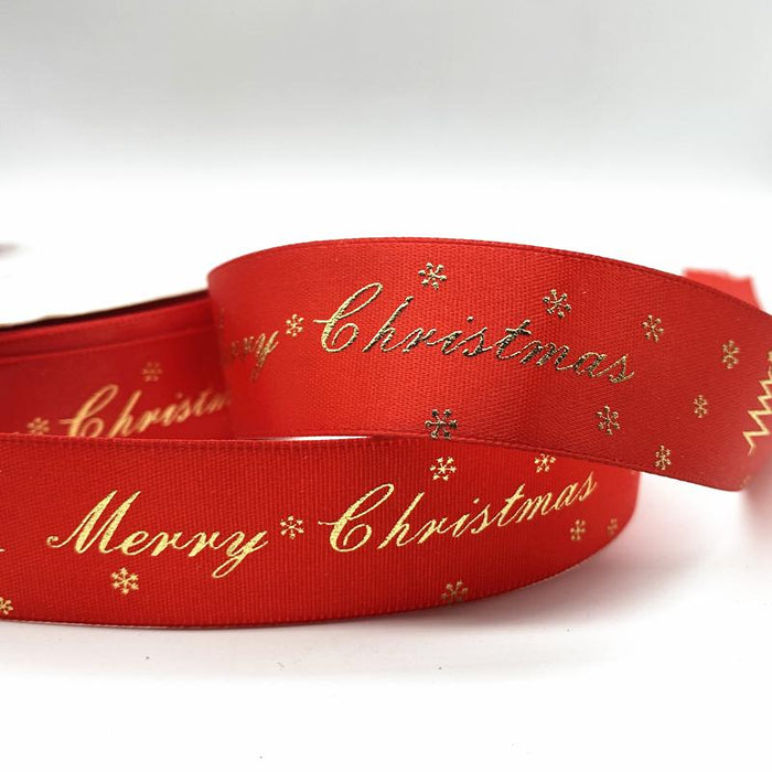 5yards 10mm 15mm 25mm Christmas Ribbon Printed