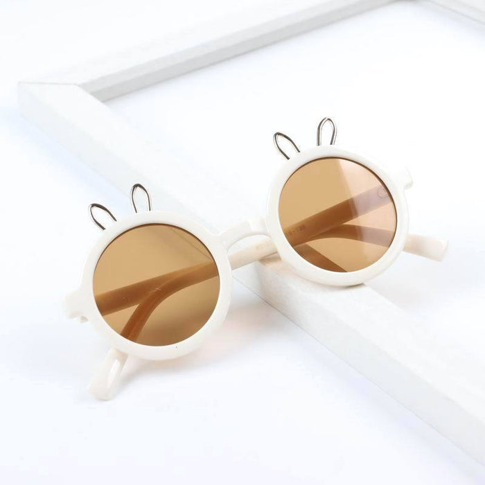 Children's Sunglasses lovely round frame rabbit ear glasses