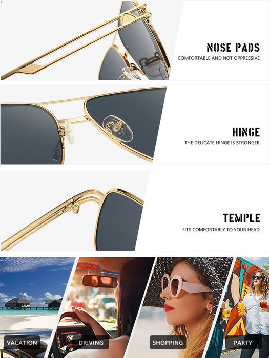 Double beam square personalized colour Sunglasses