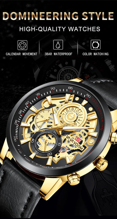 Business Men's Non-Automatic Mechanical Multi-Function Watch Sports Luminous Calendar Watch