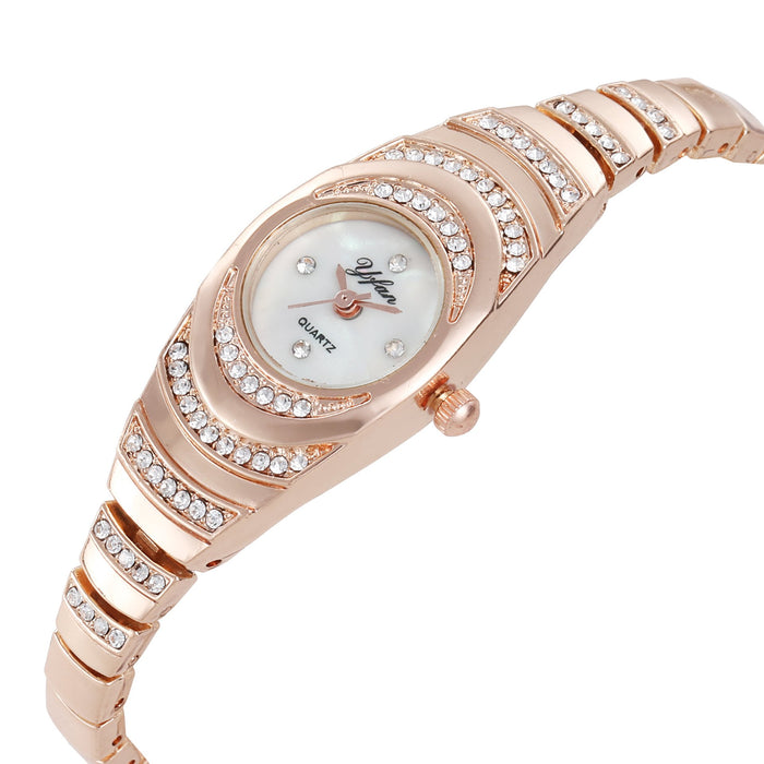 Women Watch Rhinestone Steel Quartz Fashion Wristwatch LLZ13886