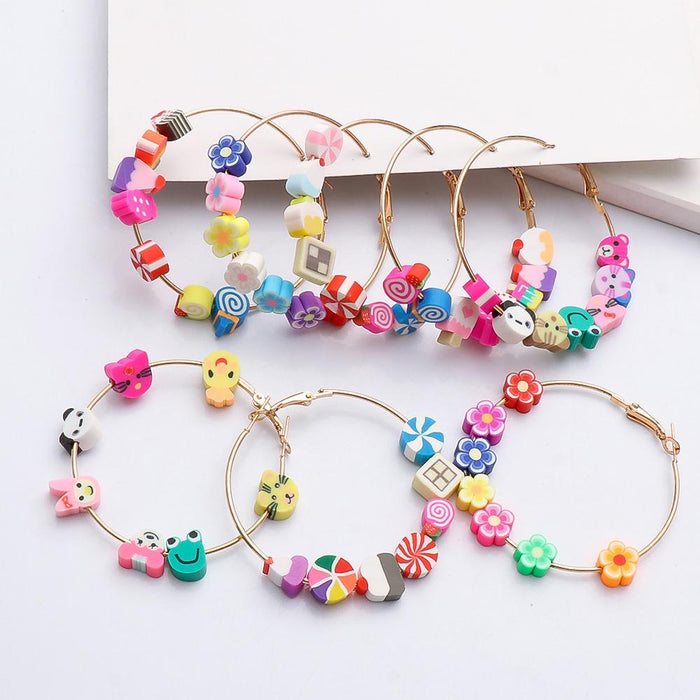 New Creative Mixed Color Cartoon Animal Funny Flower Earrings