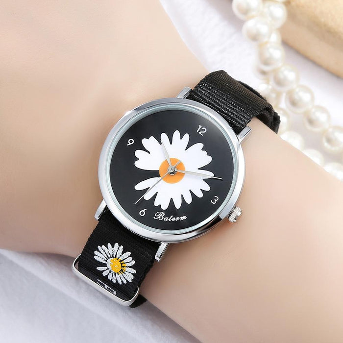 Simple Daisy Creative Canvas Printed Watch Llz20801