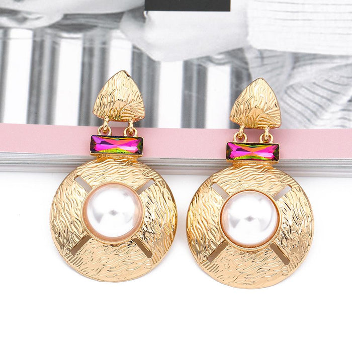 New Baroque Gold Round Female Earrings