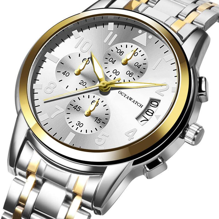 Luxury Quartz Watch Men watch Business Stainless Steel Wristwatch