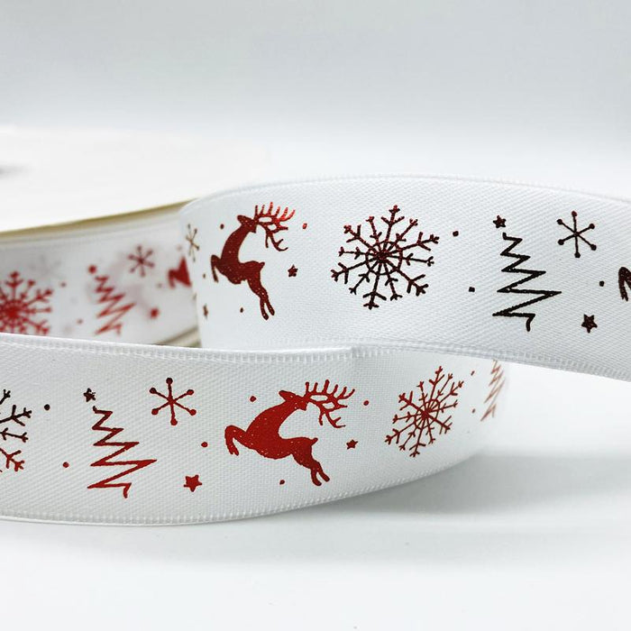 5yards 10mm 15mm 25mm Christmas Ribbon Printed