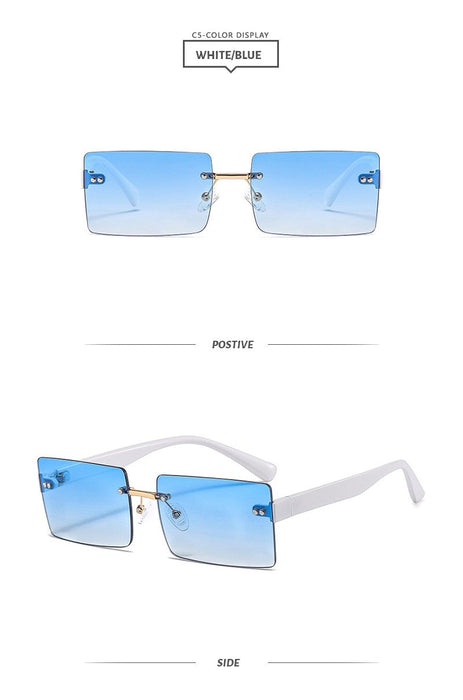 Square frameless color candy Sunglasses