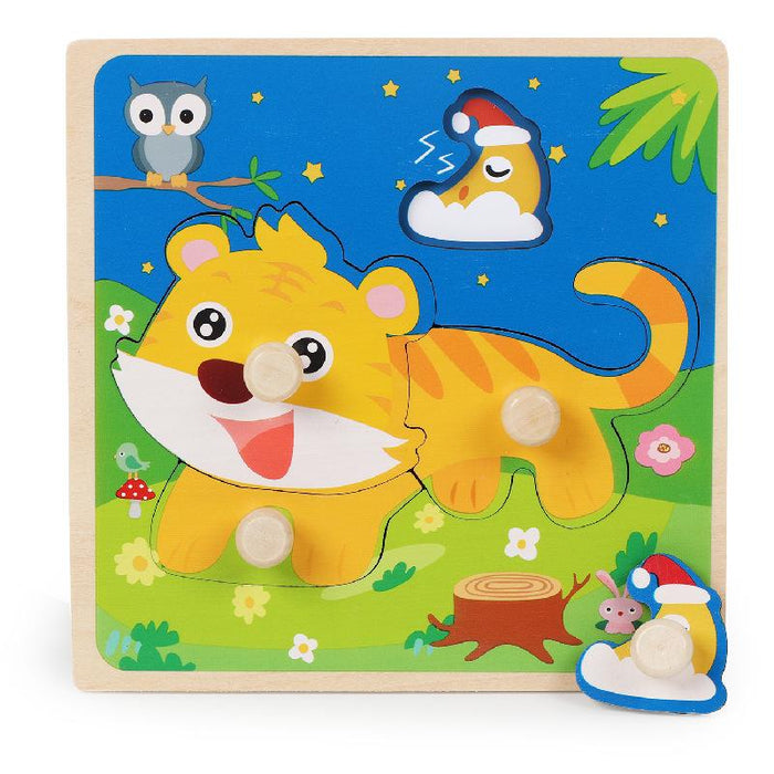 Wooden Children's Wooden Nail Hand Grab Board Jigsaw Puzzle Toy