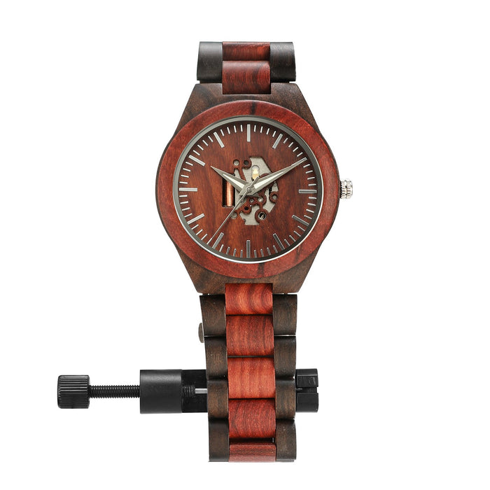 New Men's Hollow Wooden Watch Wooden Quartz Watch