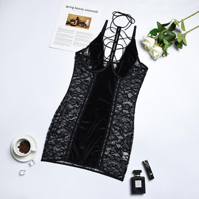 Summer Sexy Hollow Nightdress Women Slim Chemise