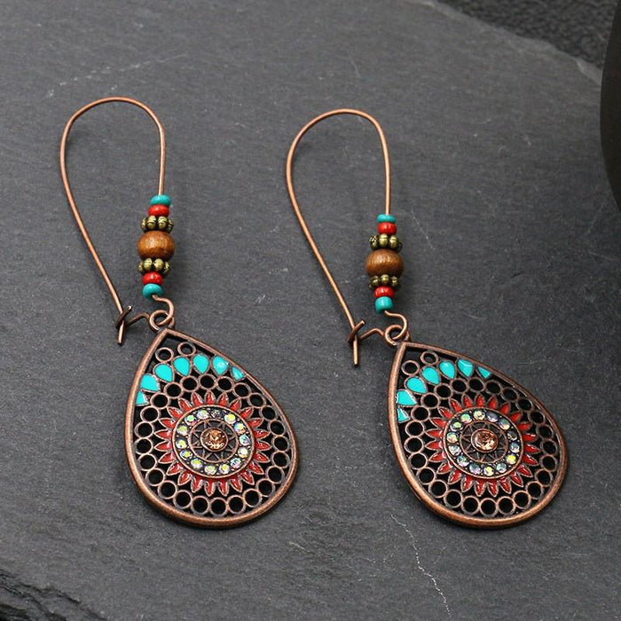 Vintage Ethnic Tassel Alloy Drip Earrings