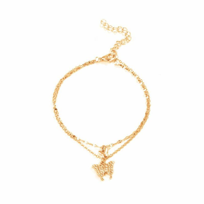 Double Layer Butterfly Anklet