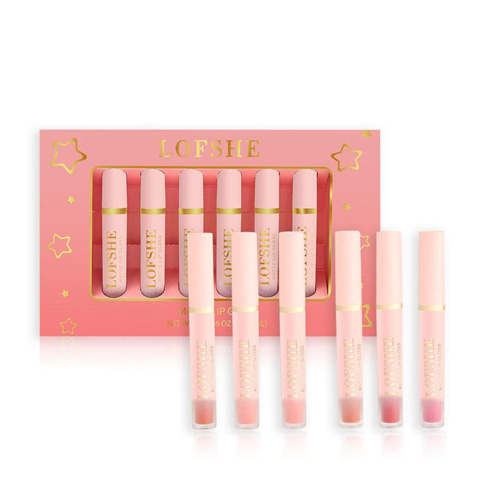 6-colour non stick cup matte lip enamel lipstick