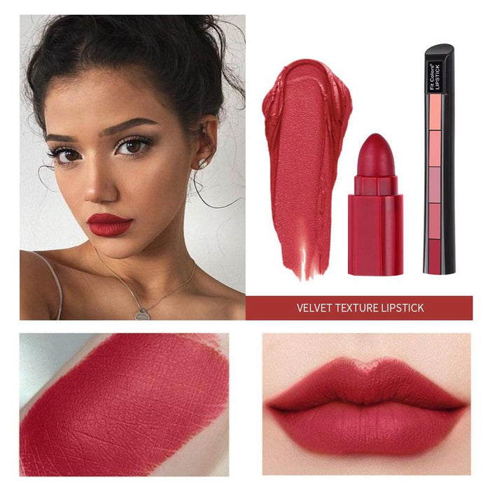 Matte 5-colour matte velvet lipstick