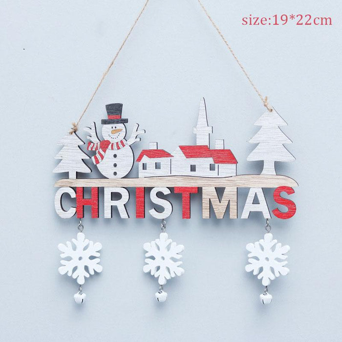 2022 Wooden Christmas Door Hanging Oranments