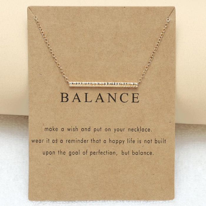 Balance Beam Clavicle Chain Card Short Necklace