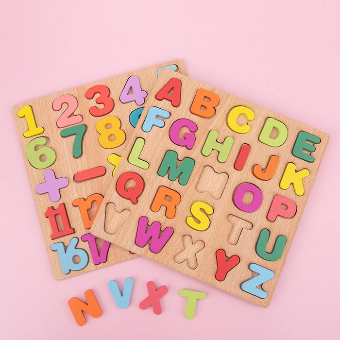 Wooden Numeric Alphabet Puzzle Toy